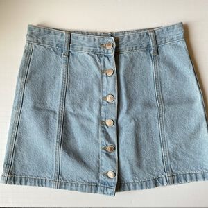 Denim button down skirt